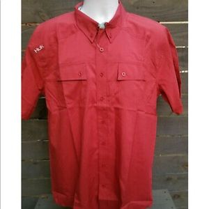 HUK : Next Level 2.0 Red Short Sleeve Button NWT
